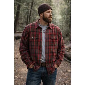 Vintage Woolrich Plaid Flannel Shirt XL Red Green Heavyweight Workwear Button Up
